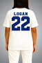 تي شيرت كبير الحجم مطبوع عليه Off Campus Briar University Hawks Logan 22 على الصدر والظهر للجنسين - 4