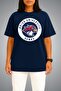 Oversize Off Campus Briar University Hawks Chest Printed White Unisex T-Shirt - 2