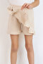 Girl's Shorts Skirt with Bow Accessory and Ruffles, Age 6-10, Beige - 2
