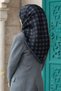 100% twill silk monogram patterned black - gray colored 90x90 scarf sewing method: hand stitching - 6