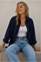 Γυναικείο μακρυμάνικο μπλουζάκι μπλε Navy Oversize Basic - 4