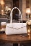 White Women's Baguette Sleeve Bag Si |   White Mt1581 - 3