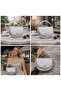 Silver Knit Patterned Women's Mini Clutch Bag |   Silver Mt1536 - 5