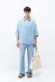 Muslin Fabric Comfortable Fit Linen Set Baby Blue