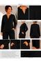 Women's Modal Hakim Collar Double piped Bottom Top Set - 8