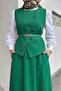 Asymmetric Vest Double Suit Emerald Green - 2