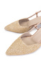 Women's Genuine Leather Cream Heeled Shoes - 4