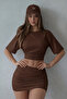 Women's Bat Sleeve Summer Coffee Crop Blouse - 5