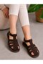 Women's Comfortable Sole Suede Cage Daily Sandals - 2