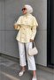Women's Stylish Tunic Shirt with Cape Collar and Button Detail - 3