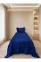 Merve 2 Piece Single Bedspread Navy Blue