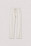 Stone Linen Blend Men's Trousers with Elastic Waist