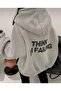 Women's Gray Oversize M Printed Oversize Sweatshirt - 2