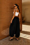 Black Balloon Trousers with Elastic Cuffs and Tie at the Waist Sh390 - 3