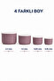 Set of 4 Round Storage Containers Striped Plum |   2.5L 1.5L 0.80L 0.45L |   Microwave and Freezer Compatible - 3