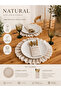 2-Piece Natural Tableware Set / 2 Natural Linen American Serving Spoons and 2 Natural Linen Spoon Holders with Lace Pockets