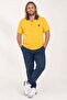 Plus Size Polo Denim Collar T-Shirt 23420 YELLOW