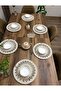 6 Pieces 33x33 Jute, Ameriken Serving, Tablecloth, Supla Gift, with Dowerpot Gritirikot - 5
