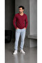 Men's Single Jersey V-Neck Long Sleeve T-Shirt - 2