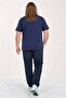 Plus Size Men's Crew Neck T-Shirt Summer 23119 Marine - 3