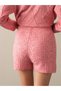 Kadın Pembe Regular Fit Triko Şort - 4