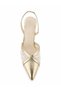 Desira Gold Women's Heeled Lace Detail Wrinkled Leather Heeled Shoes