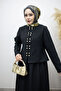 Gold Snap Fastener Skirt Set Tsd260156 Black - 3
