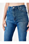 Cotton High Waist Buttoned Spanish Flare Denim Trousers - Flare Jeans - 5