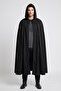 Black Hooded Halloween Witch Cape 120 cm - Halloween Vampire Dracula Costume Cape - 4