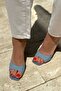 Hannah Blue Denim Mid-Heeled (8 cm) Heeled Slippers - 3