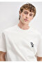 Printed Ecru T-Shirt Loose Fit / Comfortable Loose Cut 0613645-70057 - 2