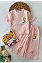 My Little One's Cicileri Fun Set of Printed with Slits on the Back and Front - Salmon