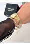 Gold Color Steel Strap Waterproof Guaranteed Wristwatch with Bracelet Gift - 5