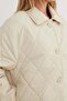 Baklava Pattern Quilted Oversized Button Coat - 7