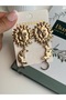 Special Series Sun and Moon Detail Dangle Gold Color Earrings - 3