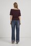 Half Sleeve Boat Neck Waist-Slit Blouse - 6