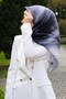 100% Twill Silk Floral Patterned Silver Colored 90X90 Scarf Sewing Shape: Hand Sewing - 5