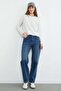 3 Thread Ribbed Sweatshirt with Ribbed Neckline - 3