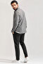 Men's Gray Winter Shirt with Wide Cut Pockets and Collar Buttons - 3