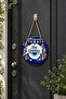 Evil Eye Bead Themed Welcome Door Ornament Round Decorative Hanger Wooden