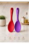 (2 Pieces Ultra Hard Tip Silicone Rice Spoon High Heat Resistant Fireproof Non-Stick 22 cm