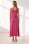 Women's Fuchsia Strappy Midi Cotton Bell Dress Elb-19002444 - 5