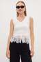 Lace V-Neck Slim Fit Blouse - 2