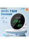 WHITE Tuya WiFi Temperature Humidity Sensor Smart Indoor Hygrometer Thermometer With LED Display Bac