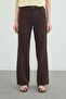 Elastic Waist Linen Look Palazzo Trousers - 4