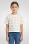 Kids Girl Crew Neck Short Sleeve Brand Logo T-Shirt, White