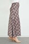 Plaid Patterned Maxi Length Satin Skirt - 7