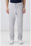 Gri Duble Paça Diyagonal Örme Jogger Pantolon - 2