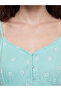 Nevavm Floral Maternity Nightgown with String Straps and a Difference in Color - 3
