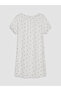 Two Mt Shop Quality Lcw Dream Ecru Combed Cotton Patterned Nightgown - 6